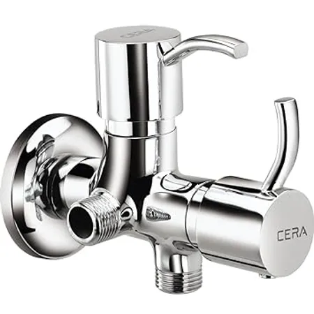 Cera Crayon Quarter Turn Fittings 2 Way Angle Cock Chrome Finish 