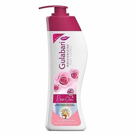 Dabur Gulabari Perfumed Body Lotion 400ml For Dry Dull Skin Made with 100 Organic Rose Oil Dermatologically Tested Paraben Free