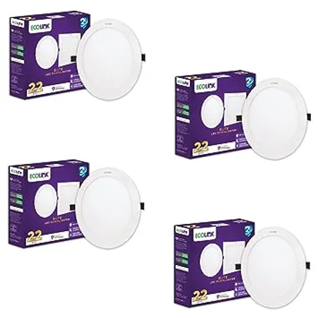 EcoLink 22W Round Ceiling Downlighter Cool Day Light Pack of 4 