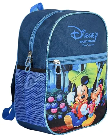 Fun Homes Disney Mickey Minnie Mouse 13 inch Polyster School Bag Backpack for Kids Blue Fun0761 