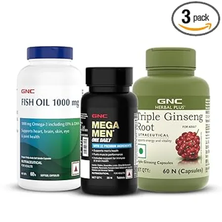 GNC Men s Energy Immunity Performance Trio One Daily Multivitamin 30 Tablets Fish Body Oil 60 Softgels Triple Ginseng Root 60 Capsules Better Focus Strength Stamina