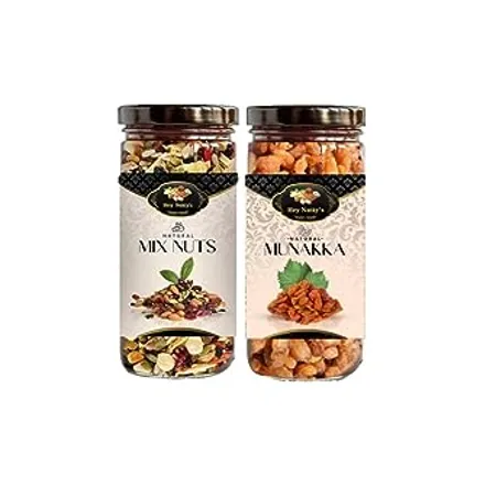 Hey Nutty s Natural Dried Mixnuts and Munakka 500g Each Premium Mixnuts Munakka Delicious Healthy Snack