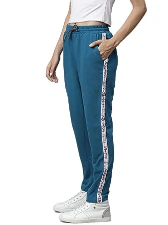 Hubberholme Women s Cotton Blend Regular Fit Side Tape Track Pants