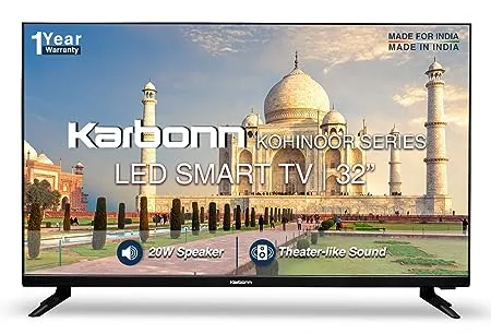 Karbonn 80 cm 32 inches Kohinoor Bezel Less Series HD Ready Smart LED TV KJW32SKHD Phantom Black 