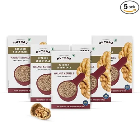 Nutraj 100 Natural Dried Premium Light Broken Walnut Kernels 1kg 5 x 200g 6 8 Pieces Broken Pure Without Shell Broken Walnut Kernels Broken Walnut Akhrot Giri Dry Fruit