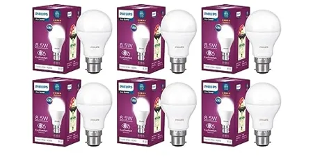 Philips Ace Saver 8 5W B22 LED Bulb Crystal White Pack of 6