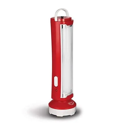 Pigeon Led Glow Emergency Lamp with Torch with 1600 mAh Battery and 5 Hours Back Up Time Red ABS Pack of 1 