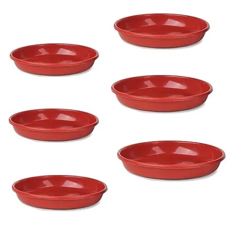 Plants Bottom Plate Drip Tray for Plants Gamla Terracotta Color 8 inch Red Set of 6