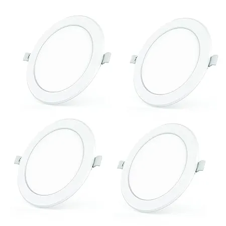 Polycab 18W LED Panel Light Scintillate Edge Slim Round Smart Offers Bright Lumination Long Lifespan No Harmful Radiation Neutral White 4000K 4 PCS Cut Out 7 79 inches 