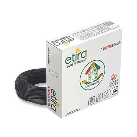 Polycab ETIRA Flame Retardant House Wire PVC Insulated Copper Cable Electric Wire 2 5 SQMM Black 90m 