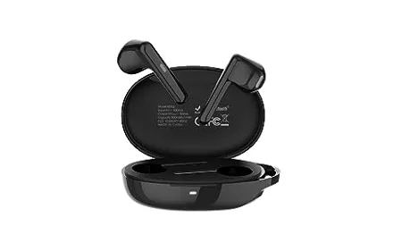 Tecno Buds 2 Black Deep Bass with 13mm Larger Drivers Up to 18 Hours of Playtime IPX4 Sweat Water and Dust Resistant Environmental Noise Cancellation BT 5 0
