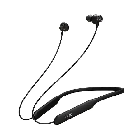 boAt Rockerz 205 Pro in Ear Bluetooth Neckband with Mic Beast Mode Low Latency Upto 65ms ENx Tech for Clear Voice Calls 30 Hours Playtime ASAP Charge 10mm Drivers Dual Pairing IPX5 Active Black 