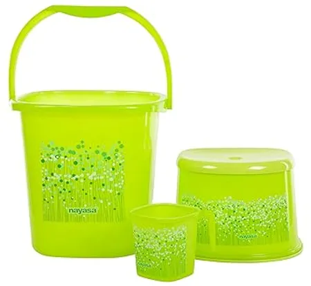 AAROHI13 Piece Plastic Bathroom Set Green 