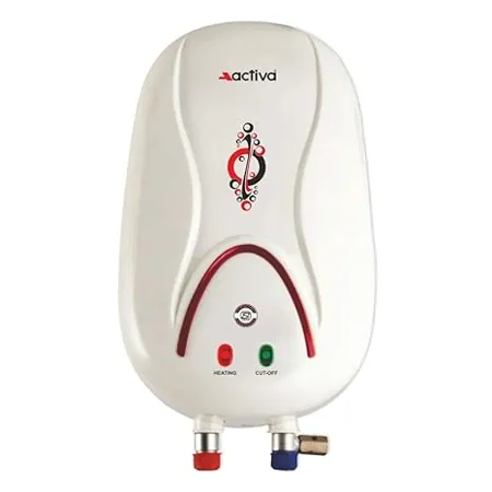 ACTIVA 3 KVA Instant 1 LTR Anti Rust Coated Tank Geyser with Full ABS Body 5 Year Warranty HOTMAK Ivory 