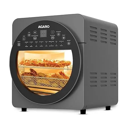 AGARO Elite Air Fryer For Home 14 5L Rotisserie Convection Oven 1700W Electric Oven 16 Preset Menus Digital Display Touch Control Bake Roast Toast Defrost Dehydrate Keep Warm Dark Grey 14 5 Liter