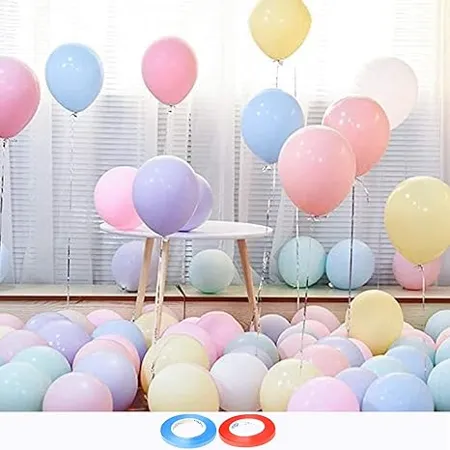 AMFIN Pack of 50 Pastel color balloons pastel colour balloons for birthday decoration pastel balloon for birthday pastel color multicolor balloon Multicolor Balloons Baby shower Pastel Theme Decoration