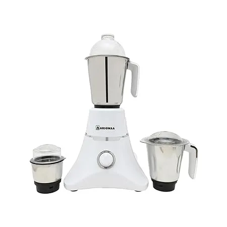 ARSOMAA Diamo Mixer Grinder Power Pro 750 Watt Your Culinary Creativity with 3 Jars Stainless Steel Blades 24 Months Warranty White Edition