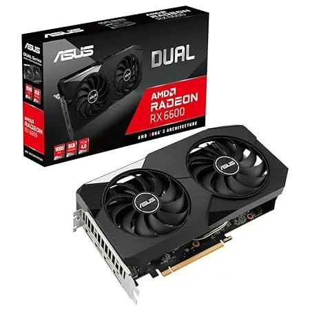 ASUS Dual Radeon RX 6600 8 GB GDDR6 RAM PCIe 4 0 Dual Fans Desktop Graphic Card pci e x16