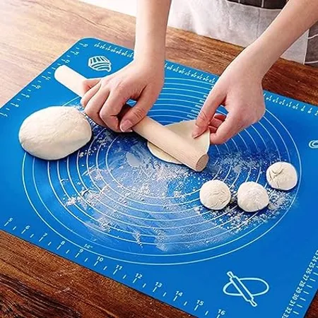 AXN Silicon Roti mat Non Stick Silicone Reusable Pastry Fondant Dough Roti Chapati Rolling Baking Sheet Mat with Measurements 50 40 cm Multicolor 