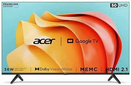 Acer 127 cm 50 inches Advanced I Series 4K Ultra HD Smart LED Google TV AR50GR2851UDFL Black 