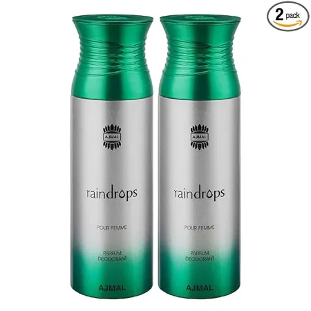 Ajmal Raindrops Deodorants for Women Amber 200 ml Pack of 2