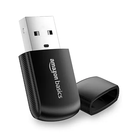 Amazon Basics 150Mbps Nano Wireless USB Wi Fi Adapter for PC Laptop Supports Windows Mac and Linux USB 2 0