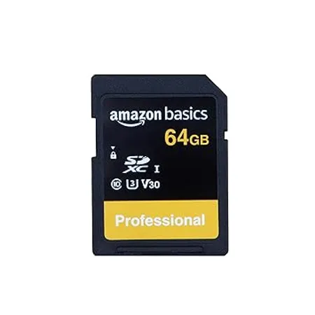 Amazon Basics 64GB SDXC UHS I Memory Card 90 MB s C10 U3 V30