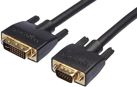Amazon Basics DV I to VGA Cable for Monitor Personal Computer Television 3 Foot Black 