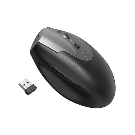 Amazon Basics Ergonomic Mouse Vertical Mouse 6 Buttons Adjustable Upto 1600 DPI with USB Computer Mouse 2 4G Optical Wireless Mouse for Laptop Mac PC