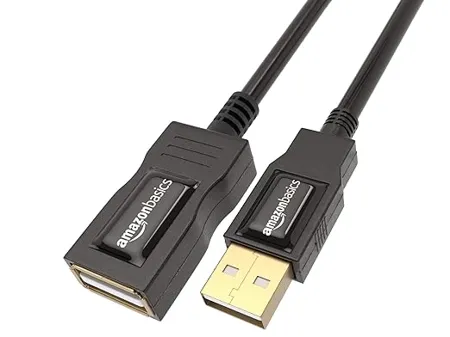Amazon Basics USB 2 0 Extension Cable A Male to A Female For Personal Computer Printer 3 3 Feet Black 1 Meters 