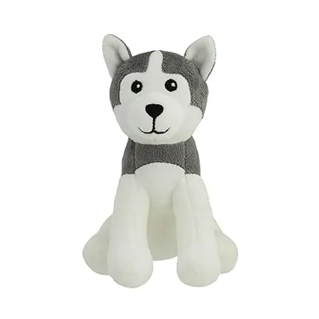 Amazon Brand Jam Honey Husky Dog Plush Soft Toy for Boys Girls and Kids Super Soft Safe Great Birthday Gift Grey and White 17 cm 