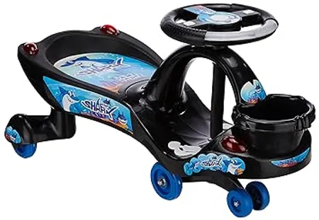 Amazon Brand Jam Honey Magic Swing Car Ride On for Kids with Music Lights Shark 