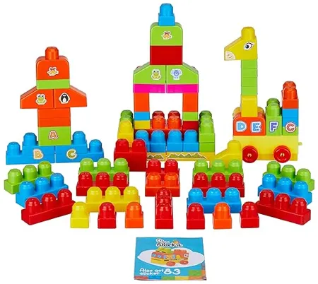 Amazon Brand Jam Honey Mega Building Blocks for Kids Creative Construction 100 pcs Large Sized Blocks Safe and Easy to Hold