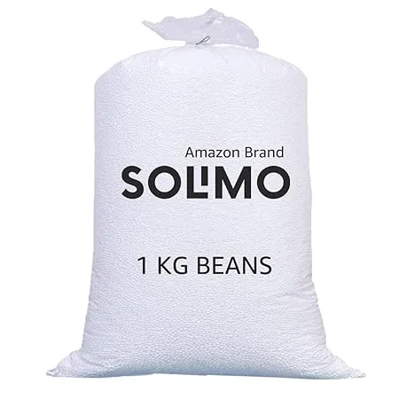 Amazon Brand Solimo Beans Refill Pack Fillers for Bean Bag 1kg White