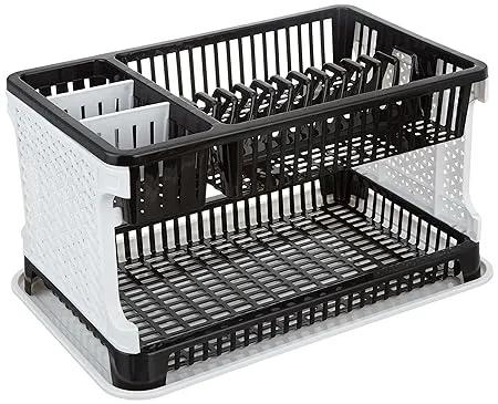 Amazon Brand Solimo Plastic Dish Drainer Black 51 cm 33 cm 27 2 cm 