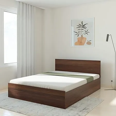 Amazon Brand Solimo Rendes Queen Size Engineered Wood Bed with Box Storage Walnut 