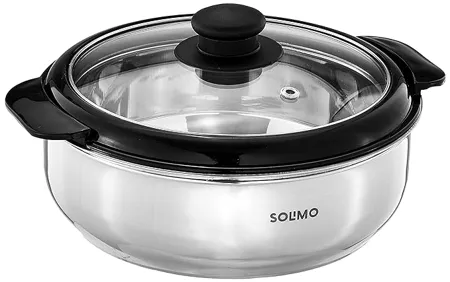 Amazon Brand Solimo Stainless Steel Casserole Silver 1900ml 
