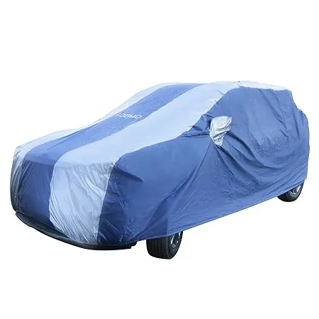 Amazon Brand Solimo UV Protection Dust Resistant Car Cover for Kia Seltos Blue Silver 