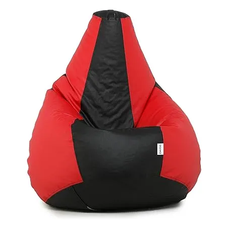 Amazon Brand Solimo XXL Bean Bag Filled With Beans Red and Black 