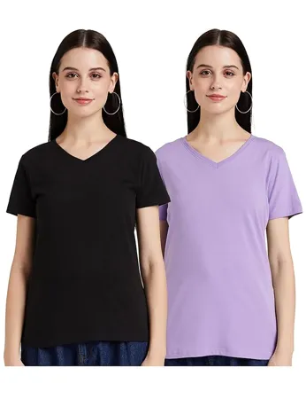 Amazon Brand Symbol Women s Cotton Regular Fit T Shirt Pack of 2 