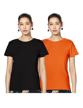 Amazon Brand Symbol Women s Cotton T Shirt Pack of 2 