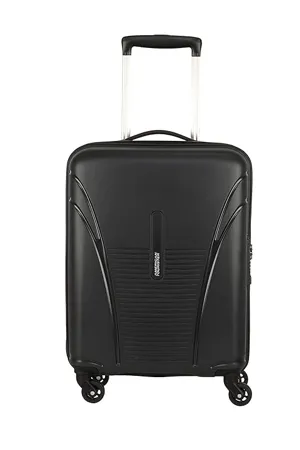 American Tourister Ivy 77 cms Large Check in Polypropylene PP Hard Sided 4 Wheeler Spinner Luggage Suitcase Trolley Bag with TSA Lock Black 