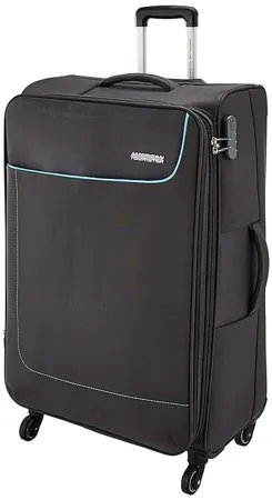 American Tourister Jamaica 80 Cms Large Check in Polyester Soft Sided 4 Spinner Wheels Luggage Grey 
