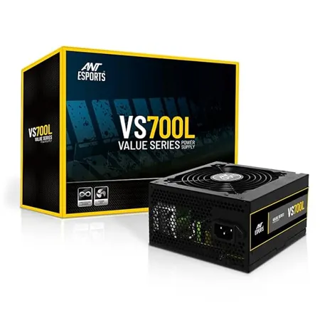 Ant Esports VS700L NonModular High Efficiency Gaming Power Supply PSU with 1 x PCIe and 120mm Silent Fan