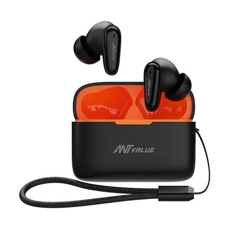 Ant Value Wave 40 TWS Wireless Earbuds Bluetooth 5 3 Headphones with 45ms Ultra Low Latency and 40 Hrs talk time Ergonomic Design Deep Bass Music Mode Headset Built in Microphone Stereo Sound Black