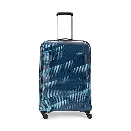 Aristocrat Force 55cm 360 rotated Acrylonitrile Butadiene Styrene ABS Hardsided Cabin Size 4 Wheels Blue Suitcase