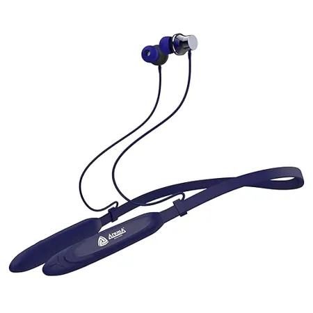 Aroma NB119 Unity Bluetooth Wireless Headset Neckband with Long Lasting Playtime 100 Hrs ENC Enabled Device Ultra Rich Bass Sweat Splash Proof Best for Gaming Running Workout Blue 