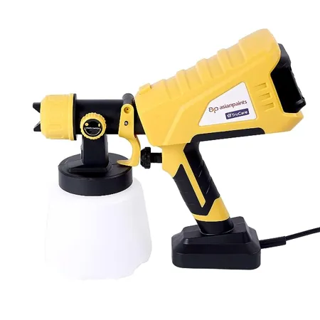 Asian Paints Trucare Paint Sprayer 750W with 950 Ml Container Electric Paint Sprayer with 2M Long Cable Vde Plug 2 5Mm Nozzle Motor Speed Up to 32000Rpm Min Suitable for Indoor Outdoor Paint Yellow