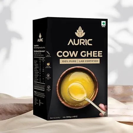 Auric Lab Certified Cow Ghee 1L 100 Pure and Natural Desi Ghee Highly Nutritious Helps Keep Your Heart Healthy Boost Immunity Energy