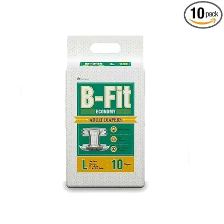 B FIT Adult Diaper Economy Tape Style Large Size Pack of 1 Unit Count 10 